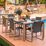 Zestaw Mebli Ogrodowych Jadalnianych DUISBURG dla 8 Osób Stół i 8 Foteli ANTRACYT / BRĄZOWY - obrazek 5