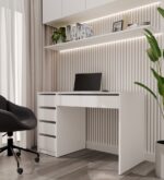 Biurko ARTO BIAŁE 120 CM 5 Szuflad Szafka Nowoczesne Do Pracy Domu Biura - obrazek 2