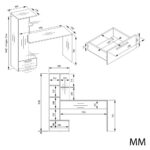 Zestaw Biurko + Regał COSMO DĄB SONOMA - obrazek 4