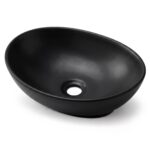 Umywalka nablatowa owalna OVALIS ceramiczna 41 cm Czarny mat
