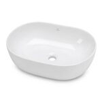Umywalka nablatowa owalna ELIPSE ceramiczna 49 cm Biała