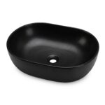 Umywalka nablatowa owalna ELIPSE ceramiczna 49 cm Czarny mat