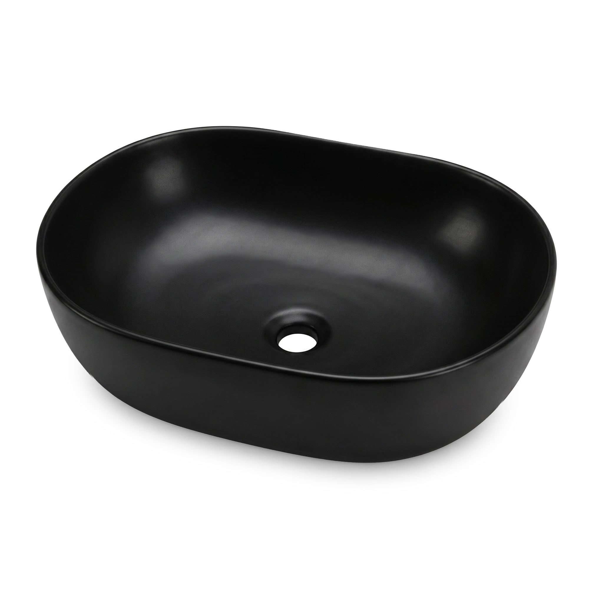 export Umywalka nablatowa owalna ELIPSE ceramiczna 49 cm Czarny mat - obrazek 1