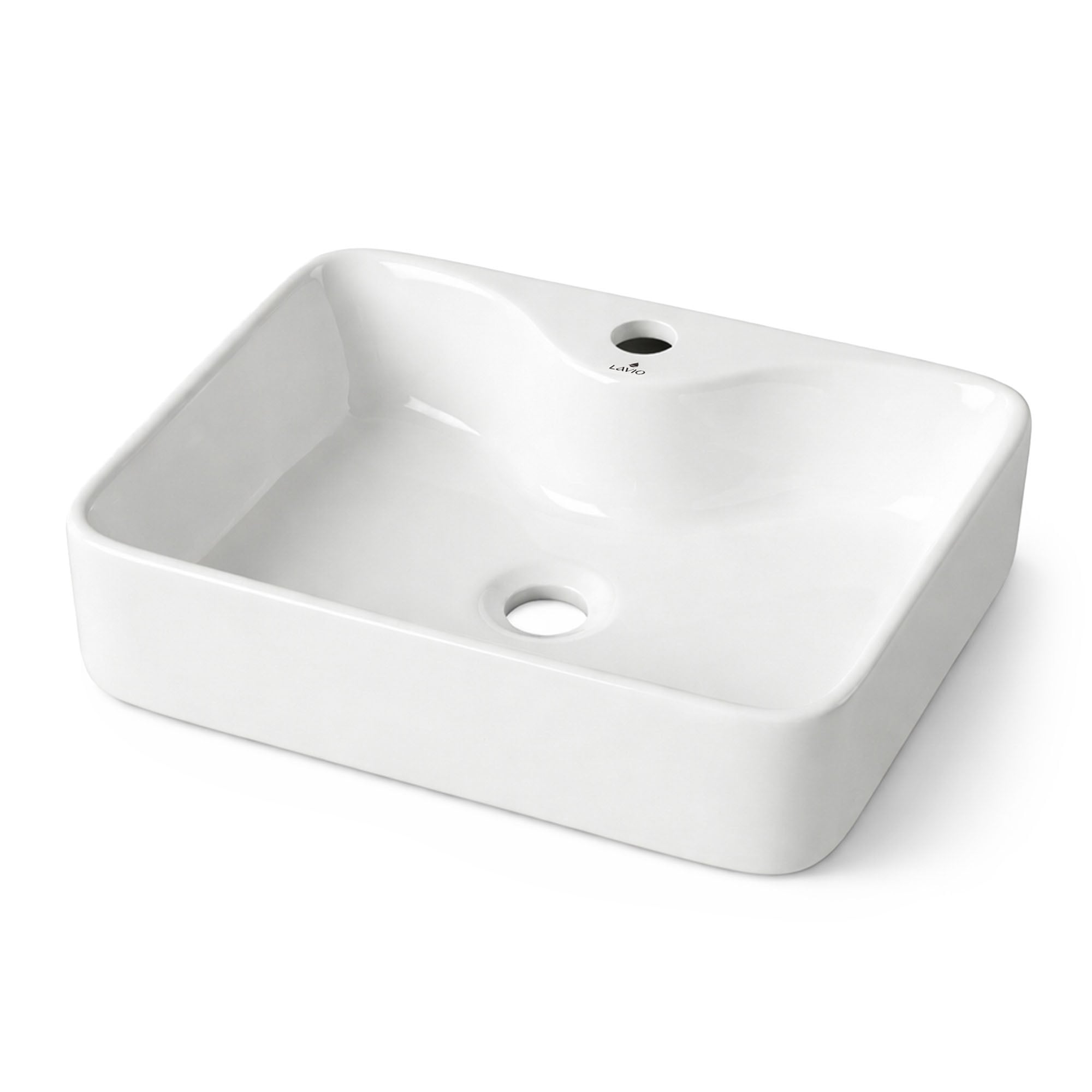 export Umywalka nablatowa prostokątna AURA ceramiczna 47 cm Biała - obrazek 1