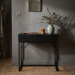 Konsola stolik loftowy MODENA 1 szuflada 80 cm Czarna Czarne nogi - obrazek 2
