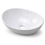 Umywalka nablatowa owalna OVALIS ceramiczna 41 cm Biała