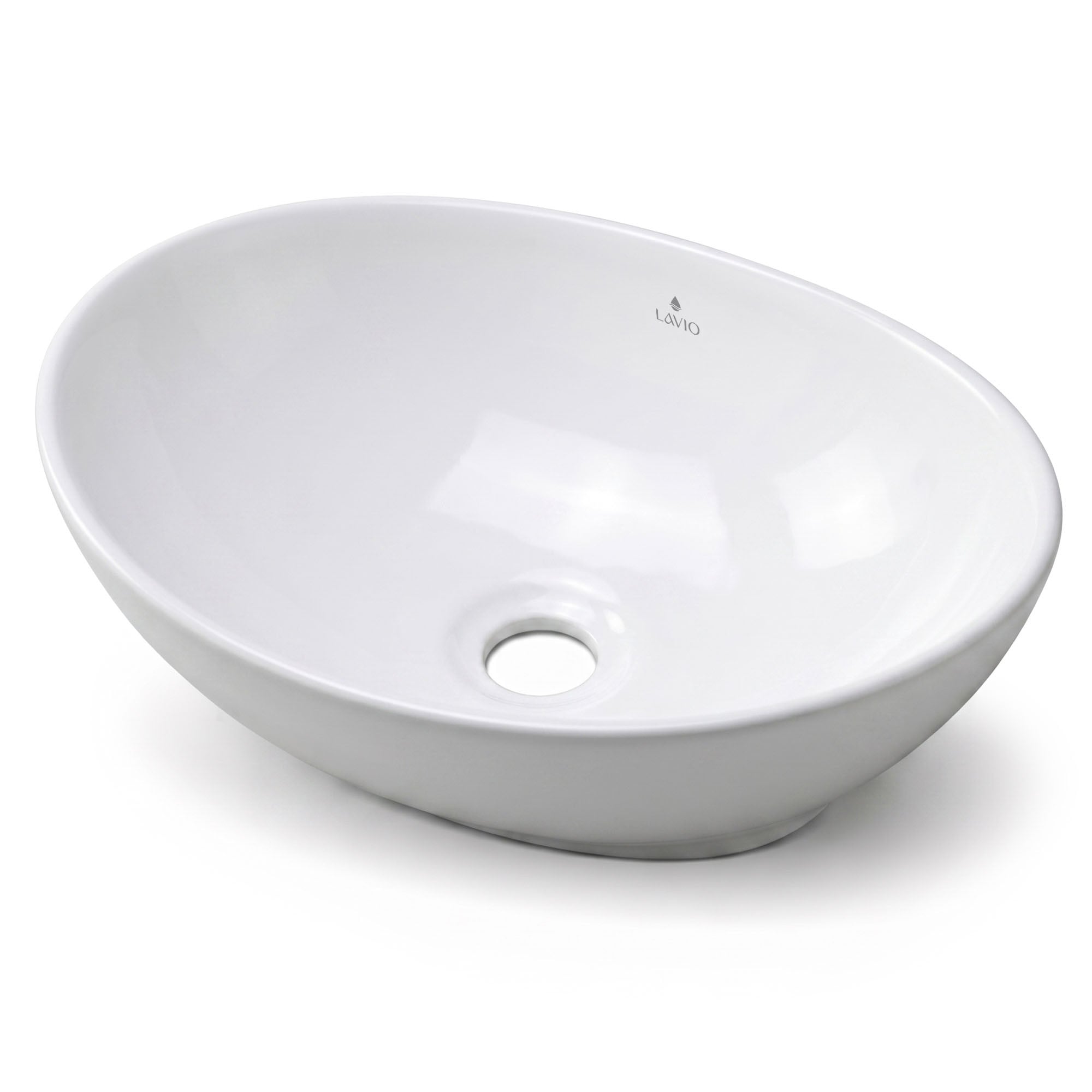 export Umywalka nablatowa owalna OVALIS ceramiczna 41 cm Biała - obrazek 1