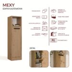Szafka Łazienkowa MEXY 1D Słupek Regał 1 Drzwi 4 Półki Stojąca DĄB ARTISAN - obrazek 7