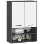 SZAFKA WISZĄCA FIN H934 W64 2D 1P GRAFIT SZARY/BIAŁA