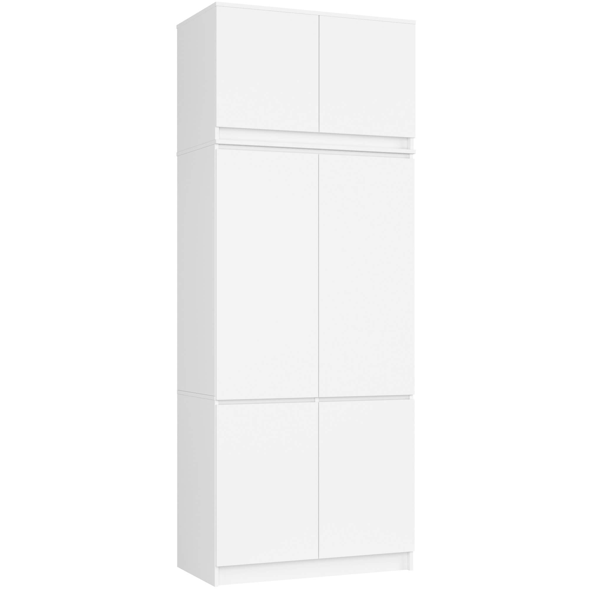 export Szafa z nadstawką S 90 cm 6 drzwi 6 półek - biała - obrazek 1