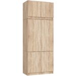 Szafa z nadstawką S 90 cm 6 drzwi 6 półek - dąb sonoma