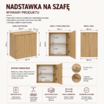 Nadstawka Na Szafę SD-50 DĄB ARTISAN Półka 50 cm Do Garderoby Pokoju - obrazek 6