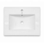 Umywalka wpuszczana w blat prostokątna NORDIS ceramiczna 61 cm Biała