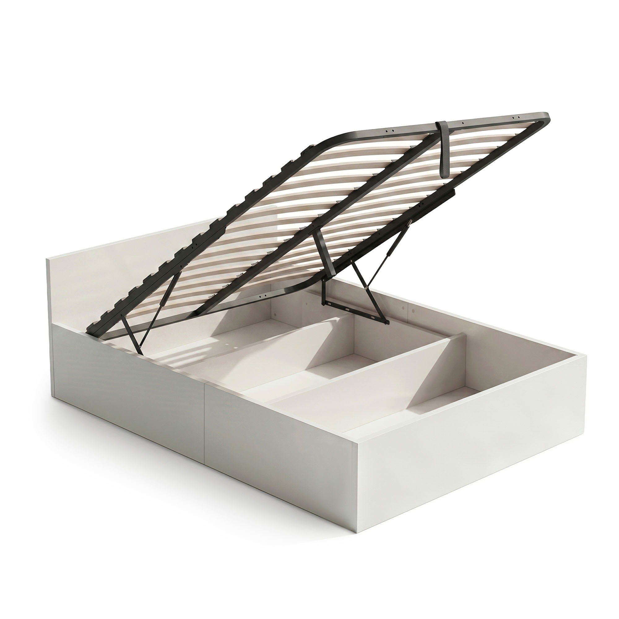 export Łóżko 120x200 cm z metalowym stelażem podnoszonym Białe - obrazek 1
