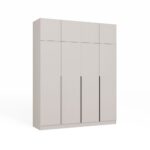 Szafa SENSO 4D z NADSTAWKĄ Wysoka KASZMIR Drzwi Czarne Uchwyty 250x200 Cm