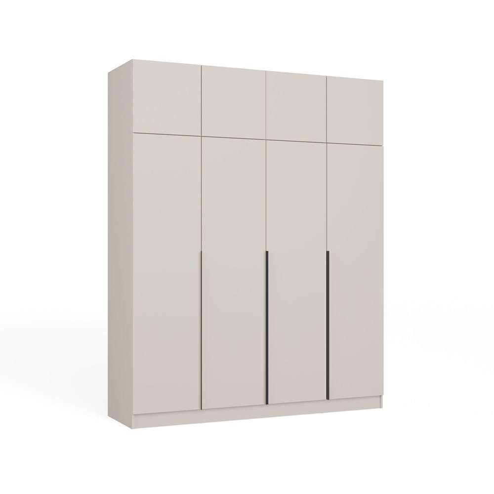 MINI Szafa SENSO 4D z NADSTAWKĄ Wysoka KASZMIR Drzwi Czarne Uchwyty 250x200 Cm - obrazek 1
